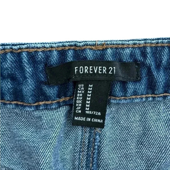 Mini Denim Jean Skirt With Rainbow Waist, Size Medium - Picture 6 of 9